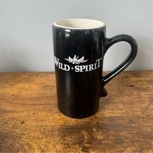 Wild Spirit Liqueur Mug Vintage Barware Black Ceramic 4.5” Tall Shot Mug